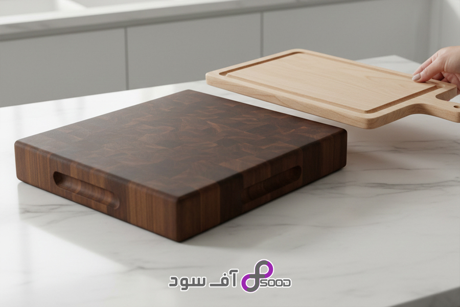 تفاوت تخته گوشت و تخته سرو چوبی از نظر وزن و حمل‌ونقل