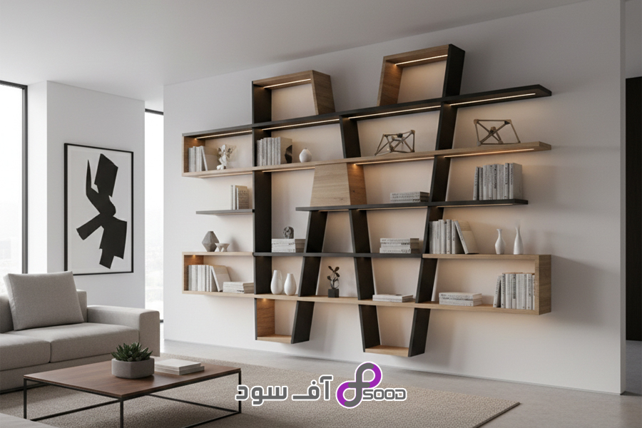 کتابخانه با طراحی هندسی