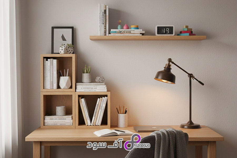 کتابخانه و شلف رومیزی